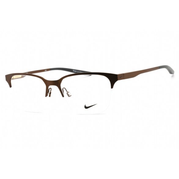 Nike 8049 szemüvegkeret szatén Walnut/sötét szürke / Clear lencsék férfi