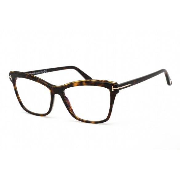 Tom Ford FT5619-B szemüvegkeret sötét barna / Clear/kék-világos blokk lencsék női