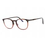   Tom Ford FT5700-B szemüvegkeret csillógó bordó/Clear/kék-világos blokk lencsék Unisex férfi női