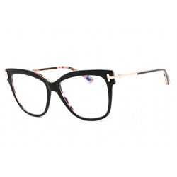   Tom Ford FT5704-B szemüvegkeret fekete/másik/Clear/kék-világos blokk lencsék női