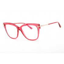   Tom Ford FT5704-B szemüvegkeret csillógó piros/Clear/kék-világos blokk lencsék női