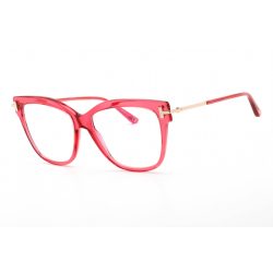   Tom Ford FT5704-B szemüvegkeret csillógó piros/Clear/kék-világos blokk lencsék női