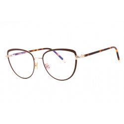   Tom Ford FT5741-B szemüvegkeret csillógó sötét barna/Clear/kék-világos blokk lencsék női