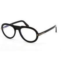   Tom Ford FT5756-B szemüvegkeret csillógó fekete / Clear/kék blokk lencsék férfi