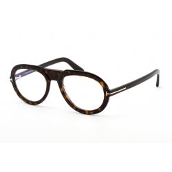   Tom Ford FT5756-B szemüvegkeret sötét barna / Clear/kék blokk lencsék férfi