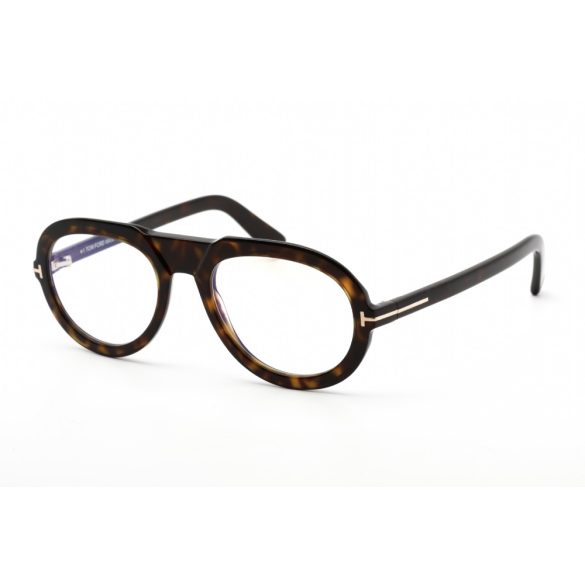 Tom Ford FT5756-B szemüvegkeret sötét barna / Clear/kék blokk lencsék férfi
