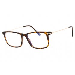   Tom Ford FT5758-B szemüvegkeret sötét barna/Clear/kék-világos blokk lencsék férfi