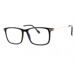   Tom Ford FT5758-B szemüvegkeret csillógó fekete/Clear/kék-világos blokk lencsék Unisex férfi női