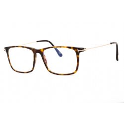   Tom Ford FT5758-B szemüvegkeret sötét barna/Clear/kék-világos blokk lencsék Unisex férfi női