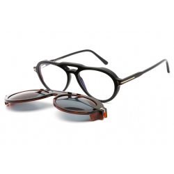  Tom Ford FT5760-B szemüvegkeret csillógó fekete / Clear lencsék női
