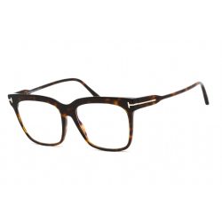   Tom Ford FT5768-B szemüvegkeret sötét barna/Clear/kék-világos blokk lencsék női