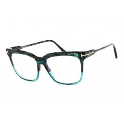   Tom Ford FT5768-B szemüvegkeret csillógó Teal / Clear lencsék női