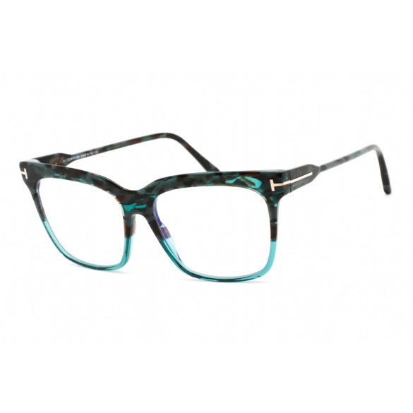 Tom Ford FT5768-B szemüvegkeret csillógó Teal / Clear lencsék női