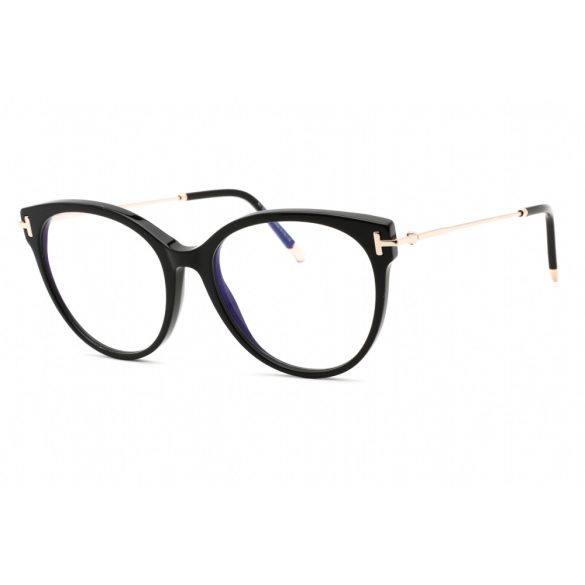 Tom Ford FT5770-B szemüvegkeret csillógó fekete / clear/kék-világos blokk lencsék női