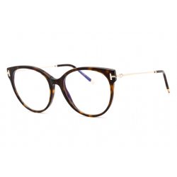   Tom Ford FT5770-B szemüvegkeret sötét barna / clear/kék-világos blokk lencsék női