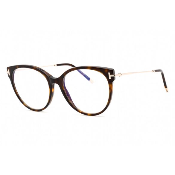 Tom Ford FT5770-B szemüvegkeret sötét barna / clear/kék-világos blokk lencsék női