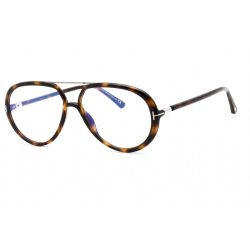   Tom Ford FT5838-B szemüvegkeret sötét barna/clear/kék-világos blokk lencsék Unisex férfi női