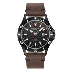   Swiss Military Hanowa férfi óra karóra, fekete számlap & barna bőr szíj, 42mm, 06-4161.2.30.007.05 /dsl