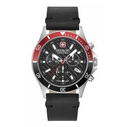   Swiss Military Hanowa FLAGSHIP RACER CHRONO férfi óra karóra, fekete bőr szíj, 42mm, 06-4337.04.007.36 /dsl