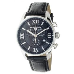   Swiss Legend férfi Quartz óra karóra fekete számlap & bőr szíj 22011-01-BLK /dsl