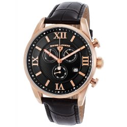   Swiss Legend férfi Quartz óra karóra bőr szíj SL-22011-RG-01-BLK /dsl