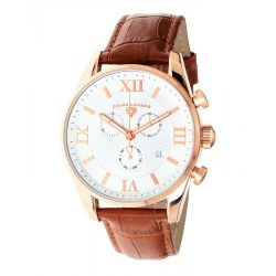   Swiss Legend férfi Quartz óra karóra fehér számlap & barna bőr szíj 22011-RG-02-BR /dsl