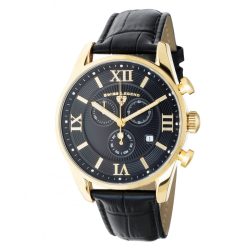   Swiss Legend férfi Quartz óra karóra fekete számlap & bőr szíj 22011-YG-01-BLK /dsl