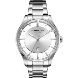   Kenneth Cole férfi ezüst nemesacél óra karóra, 42mm, KC50919023 /dsl