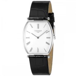   Longines LA GRANDE klasszikus óra karóra, fehér számlap & fekete bőr szíj, 32mm, L47054112 /dsl