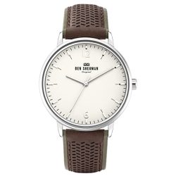   Ben Sherman férfi klasszikus Quartz óra karóra, szürke számlap barna bőr szíj, 41 mm, WB038T /dsl