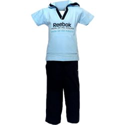   Reebok gyerek világos kék, sötétkék póló+3/4 nadrág 80 cm K35079 /kamplvm Várható érkezés: 12.15