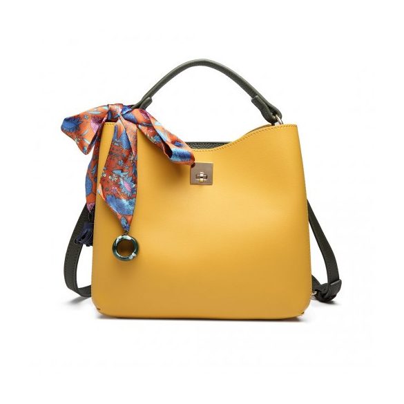 Miss Lulu London E1813 - Seidenschal Dekor bevásárló táska sárga és zöld