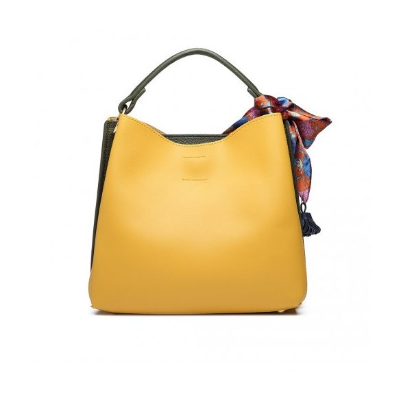Miss Lulu London E1813 - Seidenschal Dekor bevásárló táska sárga és zöld