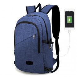  Miss Lulu London E6715 - Kono Business Laptop hátizsák USB-Ladeanschluss Navy kék