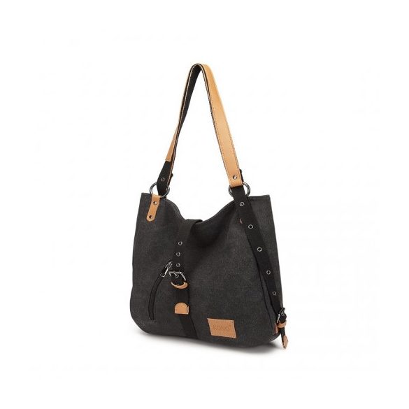 Miss Lulu London E6850 - Kono vitorlavászon Hobo Schlampig válltáska táska és hátizsák fekete