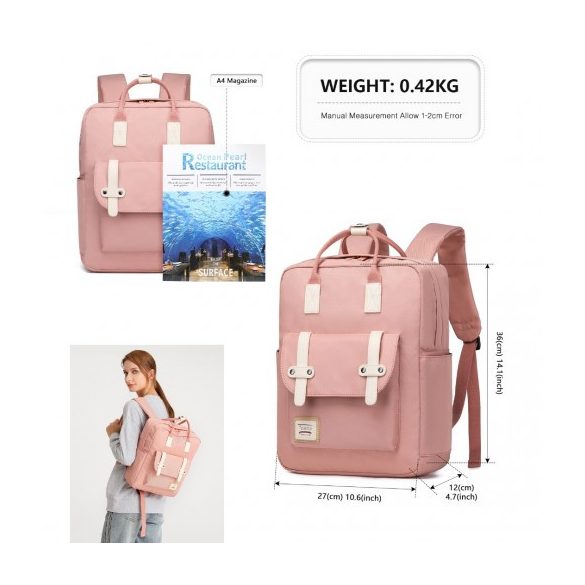 Miss Lulu London EB2211 - Kono alkalmi Daypack Leichter hátizsák utazótáska rózsaszín