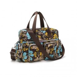   Miss Lulu London EB2351F - Kono Schlank Mehrfachtaschen Wasserabweisend táska-Táska Blumendruck barna