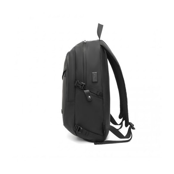 Miss Lulu London EM2349 - Kono PVC- Wasserabweisend Tech hátizsák USB-Ladeanschluss fekete