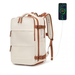   Miss Lulu London EQ2344 - Kono multifunkciós lélegző Reise-hátizsák USB-Ladeanschluss és separatem Schuhfach bézs barna