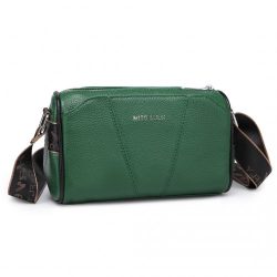   Miss Lulu London L2310 - és elegáns széles vállpánt valódi bőr válltáska táska zöld