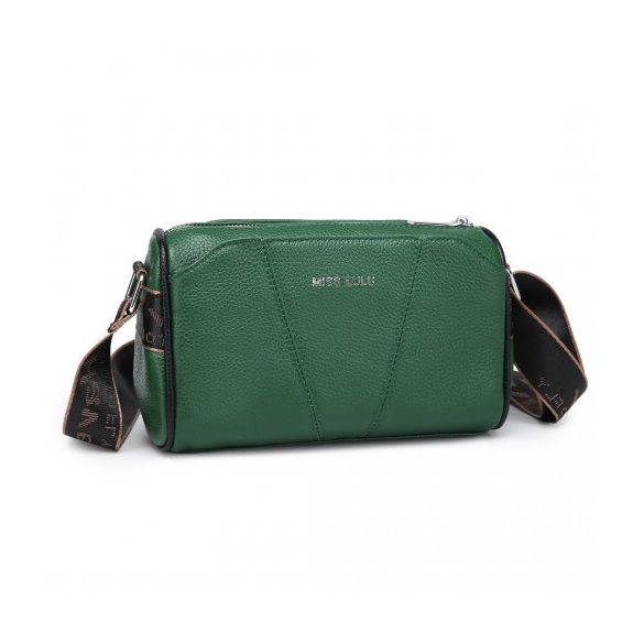 Miss Lulu London L2310 - és elegáns széles vállpánt valódi bőr válltáska táska zöld
