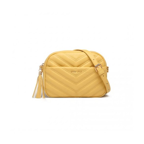 Miss Lulu London LA2119-1 - könnyű Gesteppt bőr válltáska táska sárga