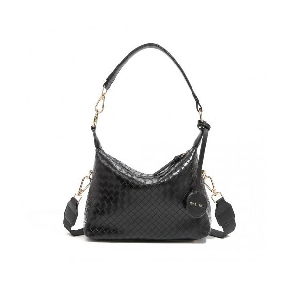 Miss Lulu London LB2139 - Geflochtene Struktur bőr táska fekete