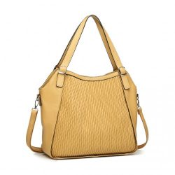   Miss Lulu London LB2317 - Lässig válltáska táska elegáns Plissee Design sárga
