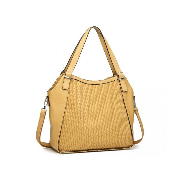 Miss Lulu London LB2317 - Lässig válltáska táska elegáns Plissee Design sárga