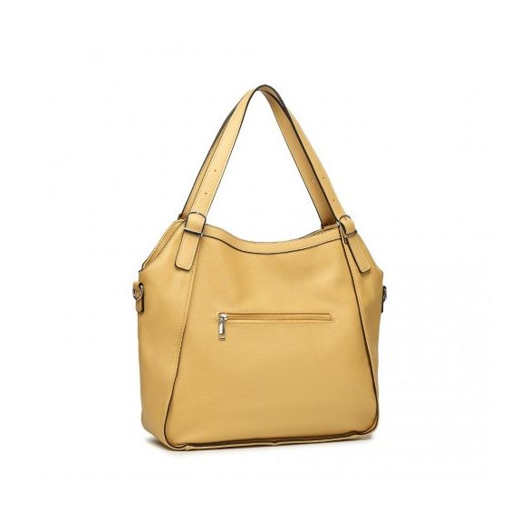 Miss Lulu London LB2317 - Lässig válltáska táska elegáns Plissee Design sárga