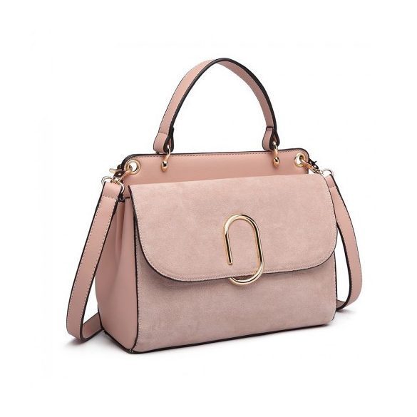 Miss Lulu London LB6871-MISS stílusos Női bőr táska válltáska rózsaszín