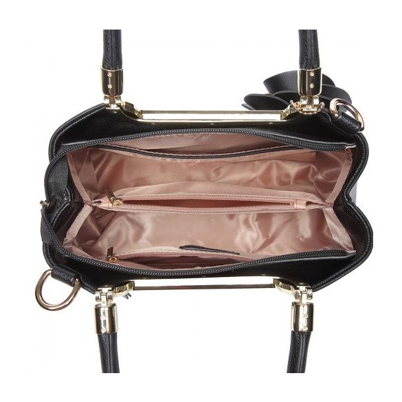 Miss Lulu London LG1847 - bőr rózsaszín dísz táska válltáska fekete