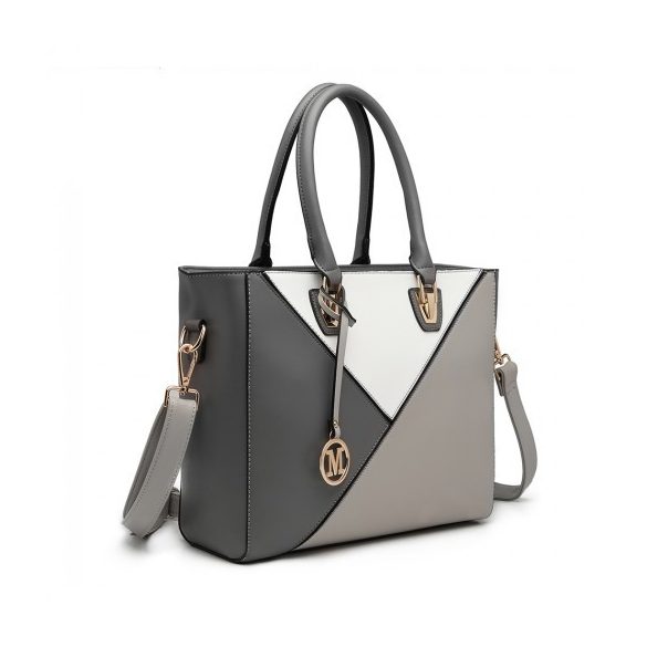 Miss Lulu London LG2013 - bőr Aussehen Geometrisch Ombre táska szürke