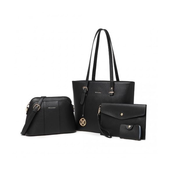 Miss Lulu London LG2110 - 4-darabos klassisches schlankes táska-szett fekete